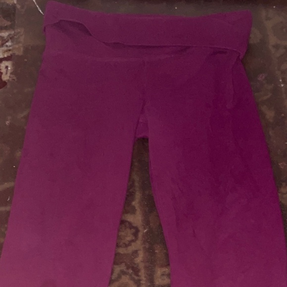 VS PINK fold over flair yoga pants leggings AND regular vs pink legging bundle - Picture 1 of 7